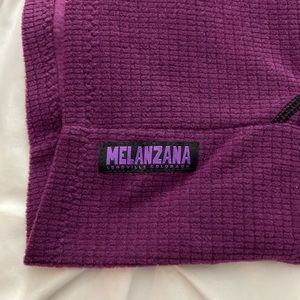 Melanzana microgrid hoody in color port.